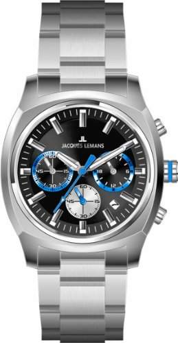 Jacques Lemans Sports Herren-Armbanduhr XL Panama Chronograph Edelstahl 1-1556H