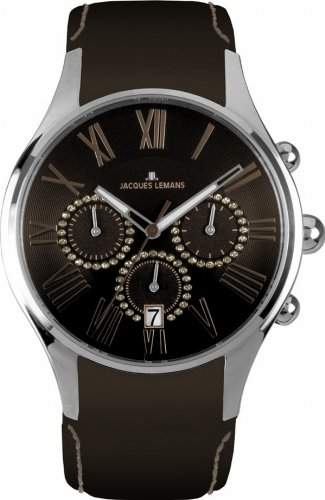 Jacques Lemans La Passion Damen-Armbanduhr Capri Chronograph Leder 1-1606L