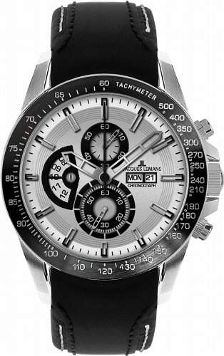 Jacques Lemans Sports Herren-Armbanduhr XL Liverpool DayDate Chronograph Leder 1-1635B