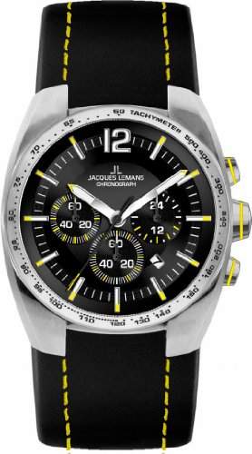 Jacques Lemans Herren-Armbanduhr XL Sport Chronograph Quarz Leder 1-1688E