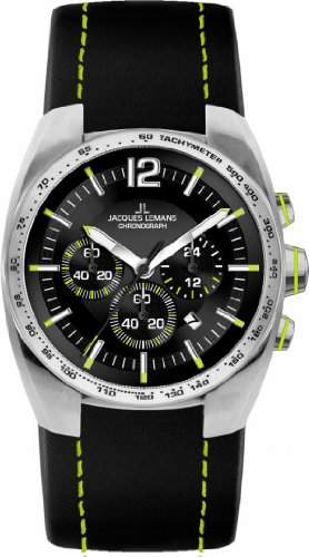 Jacques Lemans Herren-Armbanduhr XL Sport Chronograph Quarz Leder 1-1688F