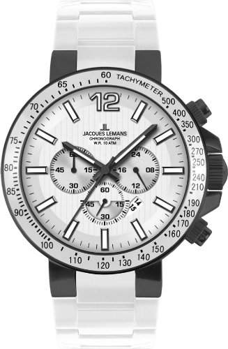 Jacques Lemans Unisex-Armbanduhr Milano Chronograph Silikon 1-1696G