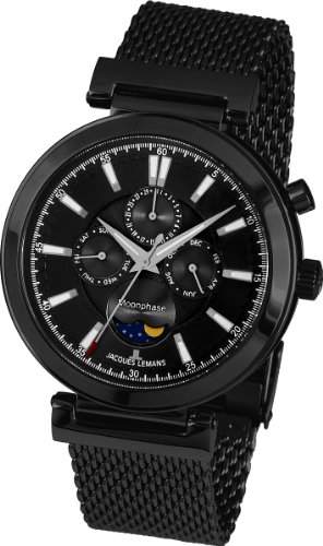 Jacques Lemans Classic Herren-Armbanduhr XL Verona Analog Edelstahl beschichtet 1-1698E