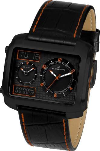 Jacques Lemans Herren-Armbanduhr XL Madrid Analog - Digital Quarz Leder 1-1708E