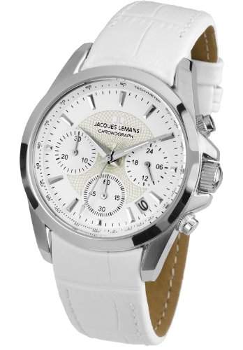 Jacques Lemans Damen-Armbanduhr XS Chronograph Quarz Leder 1-1752B