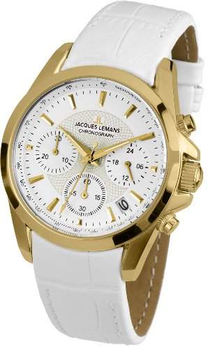 Jacques Lemans Damen-Armbanduhr XS Chronograph Quarz Leder 1-1752D