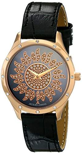 Jacques Lemans Damen-Armbanduhr XS Rome Analog Quarz Leder 1-1803K