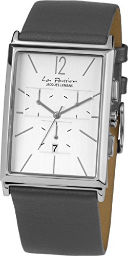 Uhr Chronograph Quarz Edelstahl Leder silber