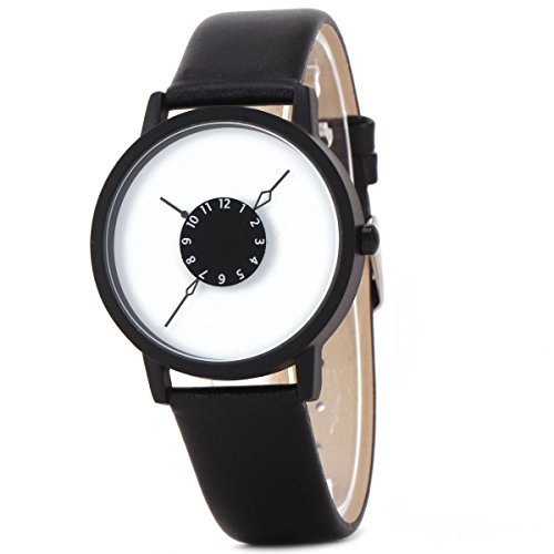 UNIQUEBELLA Herren Damen Frauen Quarz Edelstahl analoge Leder Armbanduhr Armband Uhr Geschenk Watch Gift 8