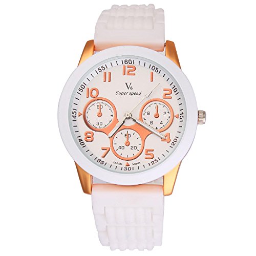 UniqueBella Silikone Uhr Armbanduhr Wristwatch Quarzuhr Unisex Geschenk Golden