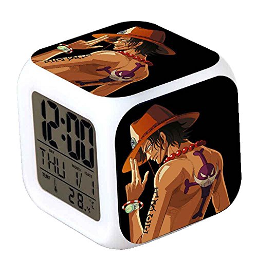 R timer New Clock Anime Koreanische One Piece Alarm LED Licht Nachtlicht Zubehoer fuer Teenager B