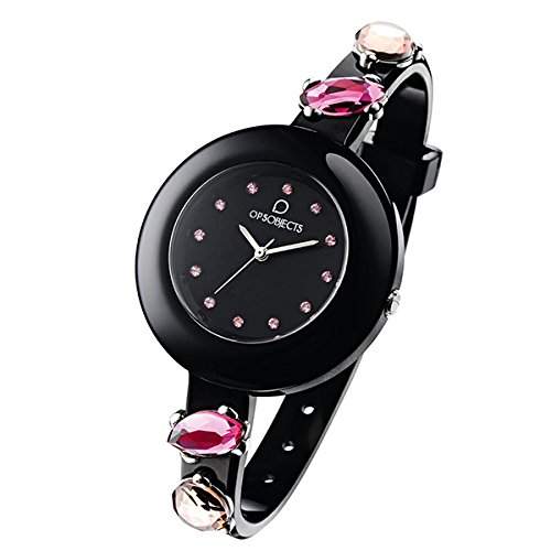 OPSOBJECTS · OPS!STONE WATCHES · Armbanduhr | Uhrarmband | Uhrband · schwarz pink silber