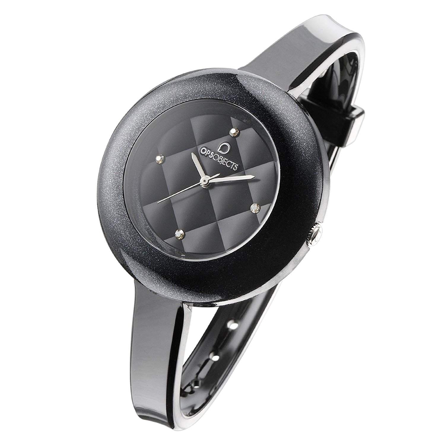 OPSOBJECTS · OPS!MATELASSÈ CRYSTAL WATCHES · Armbanduhr | Uhrarmband | Uhrband · schwarz silber