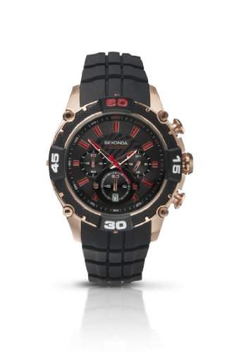 Sekonda Herren-Armbanduhr schwarz mit Plastik armband Chonograph und Datum 3490