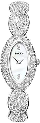 Sekonda Damen-Armbanduhr Silberfarbiges Edelstahl mit Swarovski Elements Analog 4205