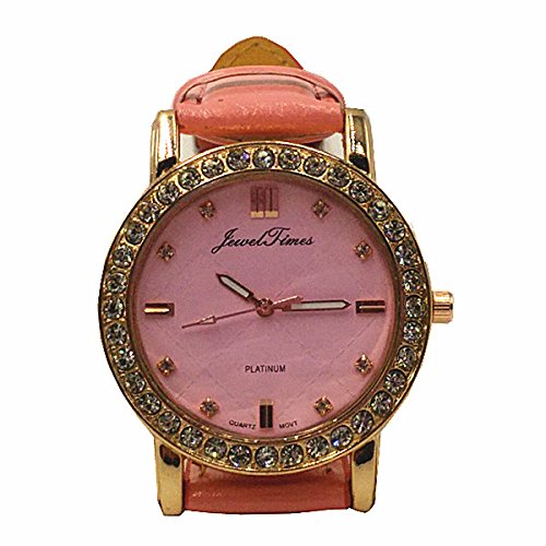 JewelTimes extravagant Muster Strass Lederband 3028 pink
