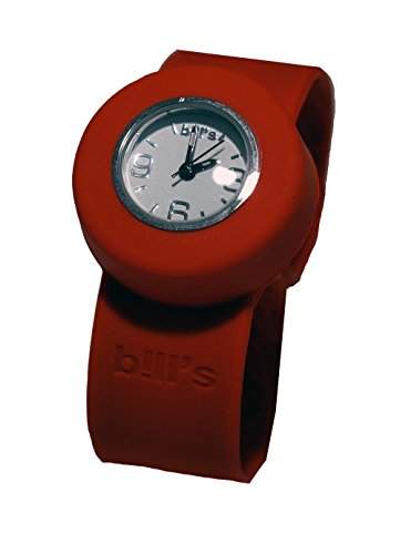 Bills Mini Watch Kombi Silikon Uhr Slap Band Schlagband Damen, Kinder, rotes Band, weisser Uhreneinsatz Analog Quarz