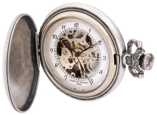 charles hubert Paris 3920 Classic Collection Antik versilbert Messing Mechanische Taschenuhr