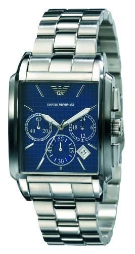 Emporio Armani AR0480 Herrenuhr Edelstahl 50m Datum Chronograph blau