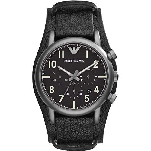 Emporio Armani Herren-Armbanduhr XL Chronograph Quarz Leder AR1830