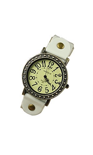 GSPStyle Unisex Armband Quarz Uhren Armbanduhr Quarzuhr Retro Analog Farbe Weiss