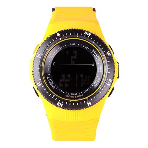 GSPStyle Mens Womens Digital LED Touch Screen Design Wrist Watch Bracelet Silicone Band Strap Colour Yellow