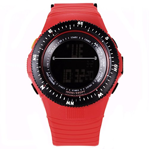 GSPStyle Mens Womens Digital LED Touch Screen Design Wrist Watch Bracelet Silicone Band Strap Colour Red