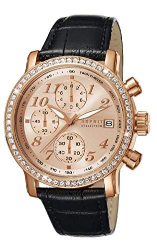 Esprit Damen-Armbanduhr Pontess Chrono Chronograph Quarz Leder EL190322007
