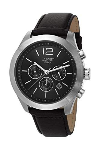 Esprit Herren-Armbanduhr XL Misto Chronograph Quarz Leder ES105371001