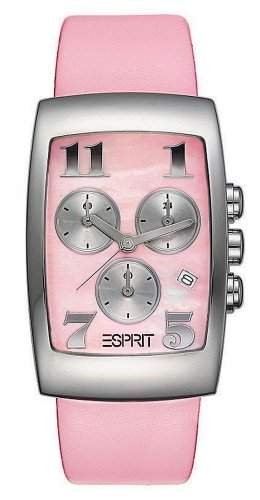 Esprit Damen-Armbanduhr Luscious Pink Chronograph Quarz Leder 4188004