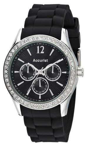 Accurist Damen-Armbanduhr Analog silikon schwarz LS432B