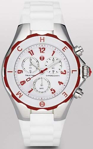 Michele Tahitian Jelly Bean Large Red and White Chronograph Damenuhr MWW12F000022