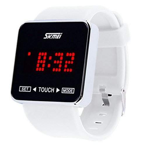 Skmei Water Resistant LED Digital Display Silicone Band Sport Electronic Wrist Watch with Animation Character Set - White