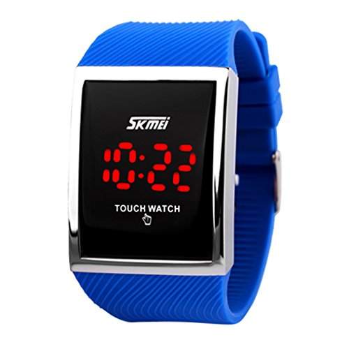 Skmei Unisex Damen und Herren Sensorbildschirm Digital LED Wasserdichte Sport Casual Armbanduhr - blau
