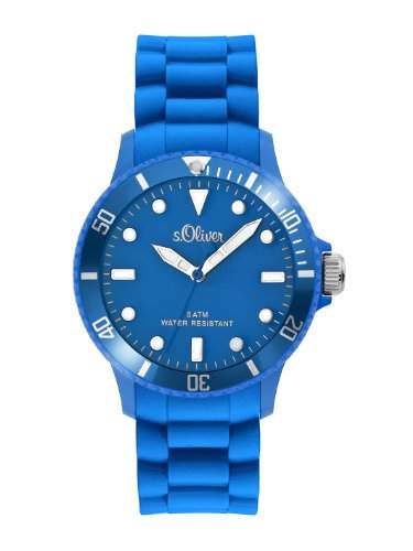 sOliver Unisex-Armbanduhr Medium Size Silikon blau SO-2301-PQ