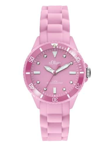 sOliver Damen-Armbanduhr Small Size Silikon rosa SO-2316-PQ