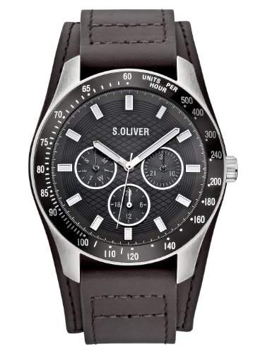 sOliver Herren-Armbanduhr Casual XL Chronograph Quarz Leder SO-2503-LM