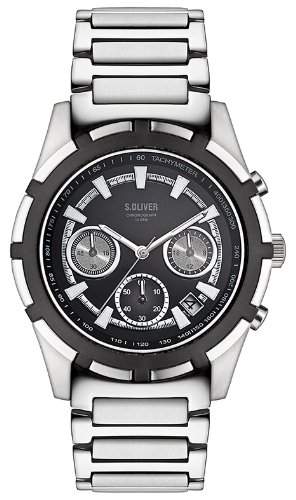 sOliver Herren-Armbanduhr XL Analog Quarz Edelstahl SO-2508-MC