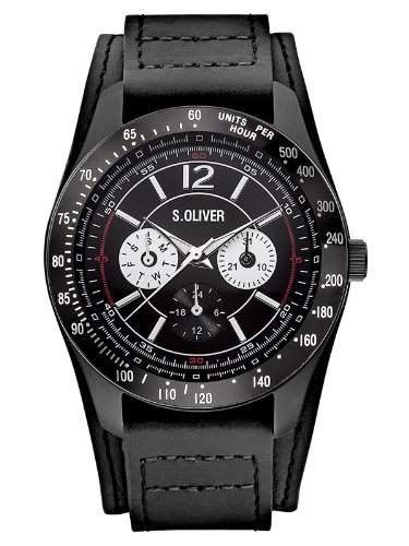 sOliver Herren-Armbanduhr XL Analog Quarz Leder SO-2628-LM