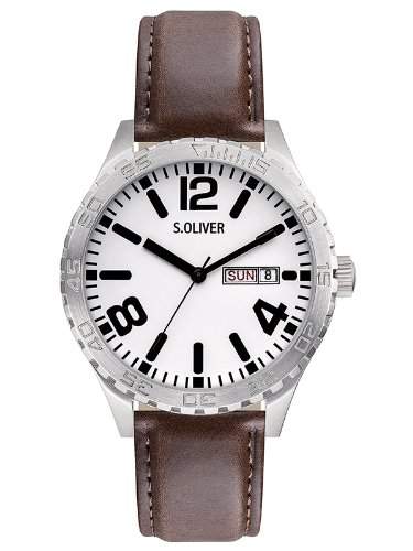 sOliver Herren-Armbanduhr XL Analog Quarz Leder SO-2632-LQ