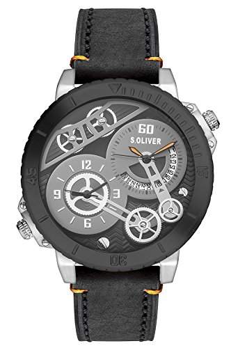 sOliver Herren-Armbanduhr XL Analog Quarz Leder SO-2948-LQ