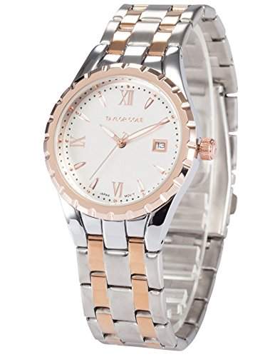Taylor Cole Damen Uhr XL Quarzwerk Analog Datumanzeige Edelstahl Armband TC026