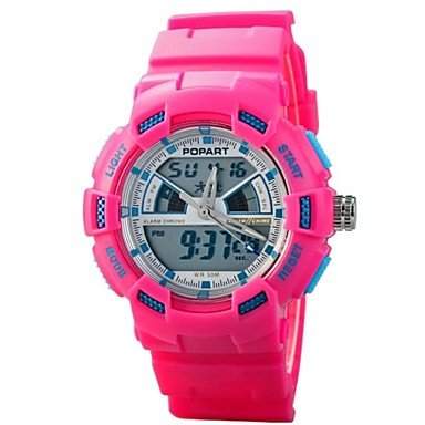 MOFY Children Dual Time Zones Multifunction LED Digital Sports Wrist Watch 50m Waterproof Assorted Colors , Blau