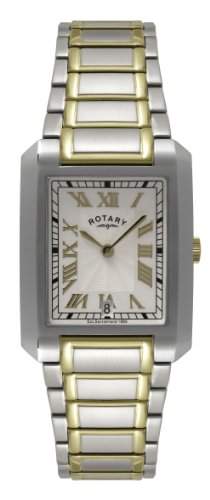 Rotary Herren-Armbanduhr Analog Quarz Edelstahl beschichtet GB0260621