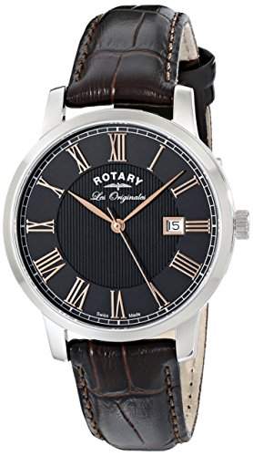 Rotary Herren-Armbanduhr XL Les Originales Analog Quarz Leder GS9007504