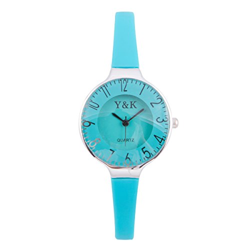 YAKI Fashion Analog Quarz Uhren Silicagel Armband Blau 9532 WBL