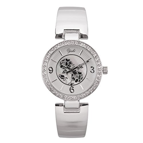 YAKI Fashion Luxusuhren Armbanduhr Analog Quarz Uhren Uhr Damen Weiss Armband Weiss Zifferblatt SL8435 W