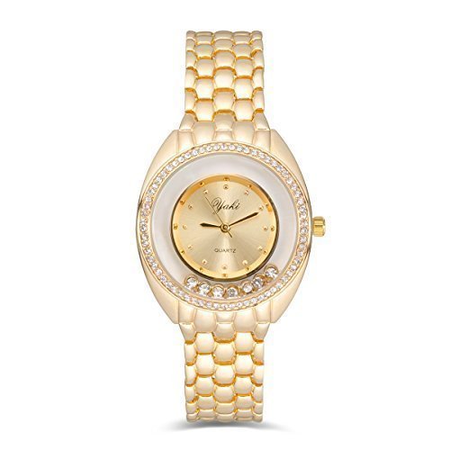 YAKI Fashion Luxusuhren Armbanduhr Analog Quarz Uhren Uhr Damen Glod Armband Zifferblatt