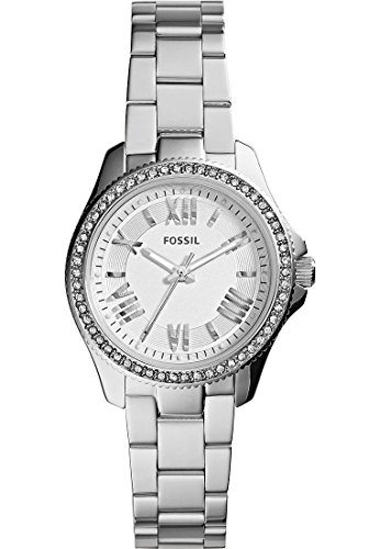 Fossil Cecile Analog Quarz One Size weiss silber
