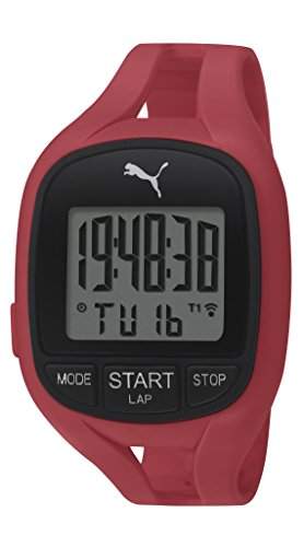 Puma Air II Unisex Digital Uhr mit LCD Dial Digital Display und rot PU Strap pu911141002